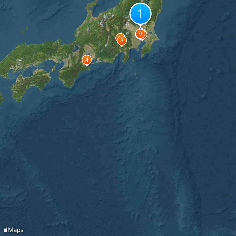 Région du Kantō Carte