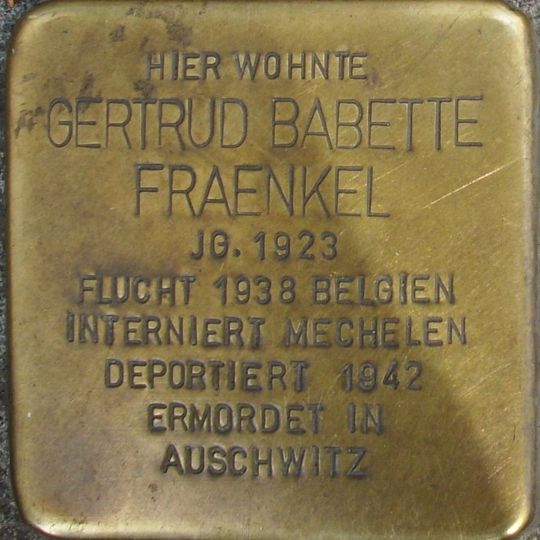 Stolperstein en memoria de Gertrude Babette Fraenkel