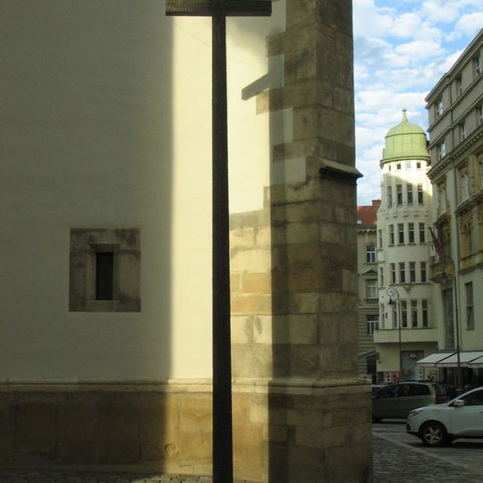 Wooden cross near Church of Saint James