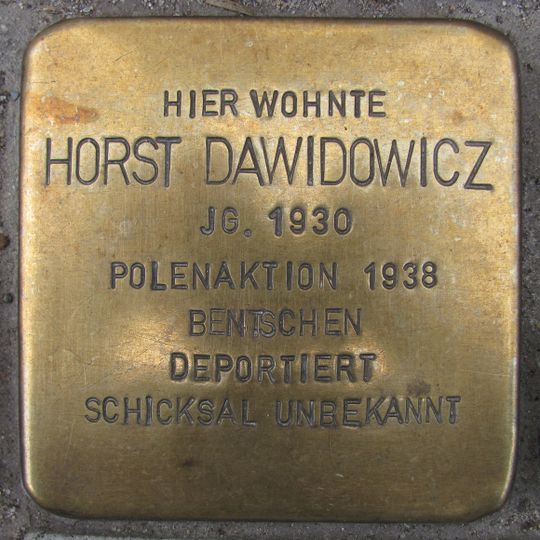 Stolperstein en memoria de Horst Dawidowicz