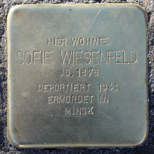Stolperstein à la mémoire de Sofie Wiesenfeld