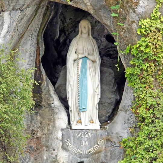 Statue of Our Lady of Lourdes in the Massabiel cave