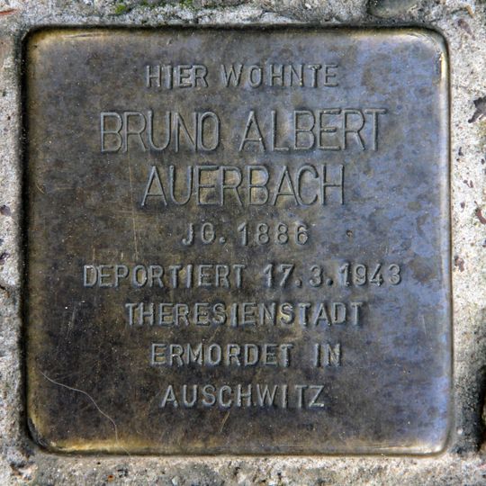 Stolperstein dedicated to Bruno Albert Auerbach