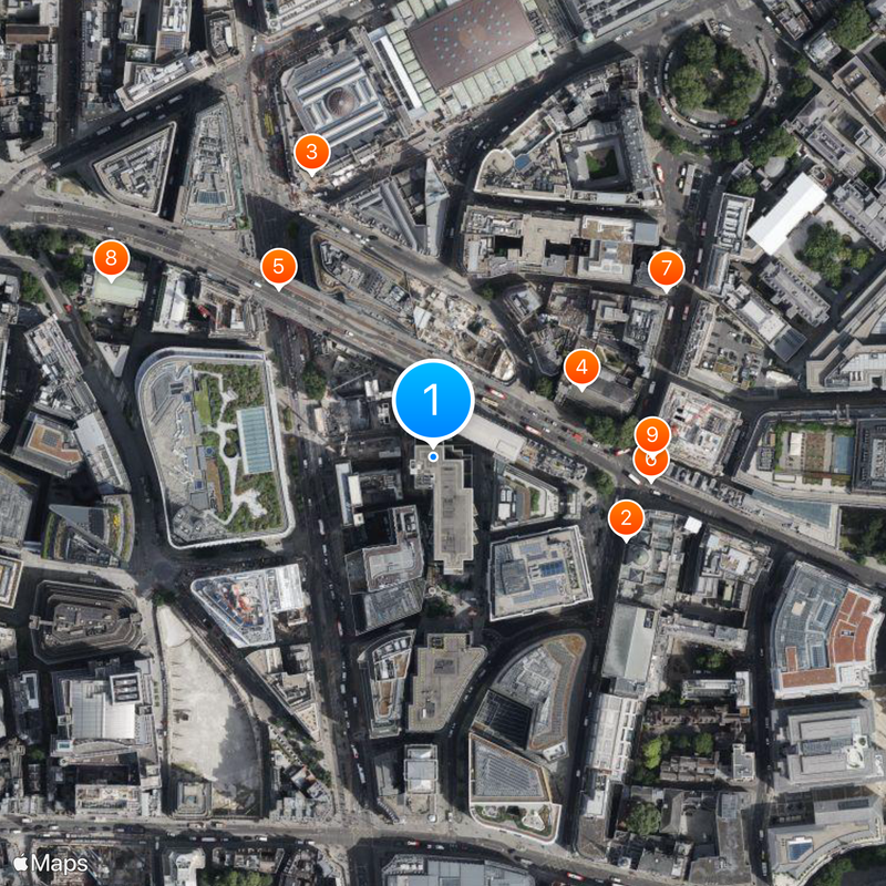 City Thameslink railway station Map