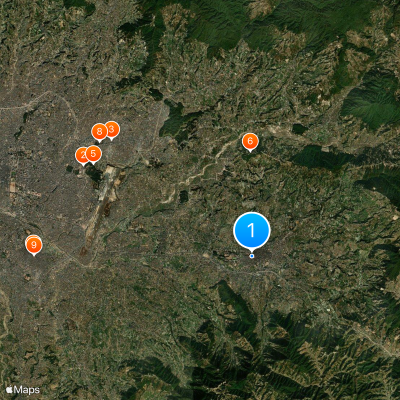 Durbar-plein van Bhaktapur Kaart