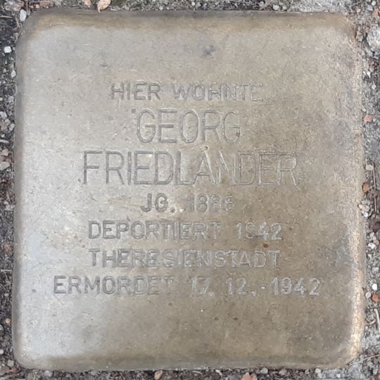 Stolperstein dedicated to Georg Friedländer