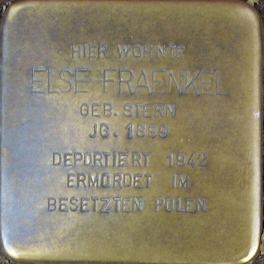 Stolperstein dedicated to Else Fraenkel