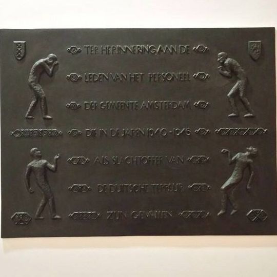 Plaquette in het stadhuis