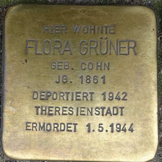 Stolperstein dedicated to Flora Grüner
