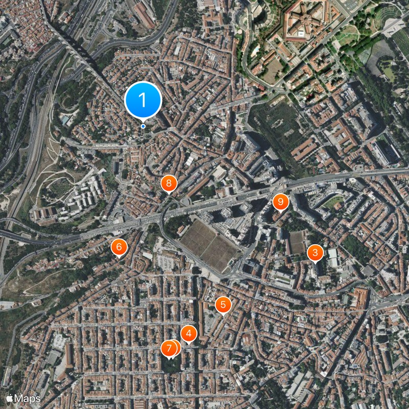 Águas Livres Aqueduct Map