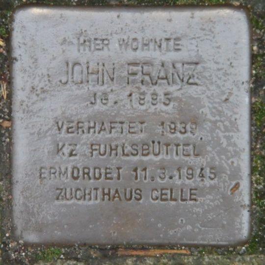 Stolperstein en memoria de John Franz