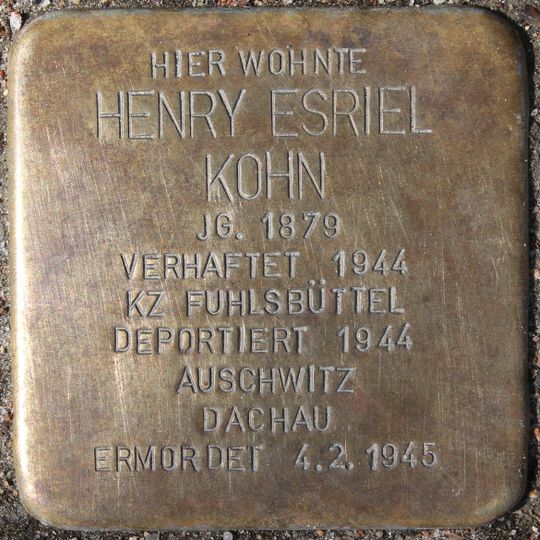 Stolperstein en memoria de Henry Esriel Kohn