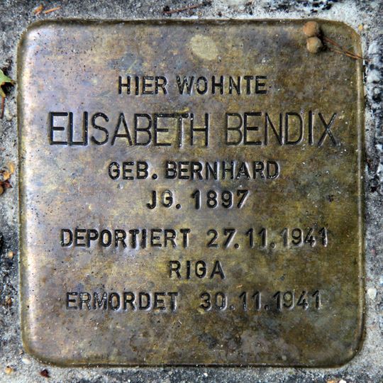Stolperstein dedicated to Elisabeth Bendix