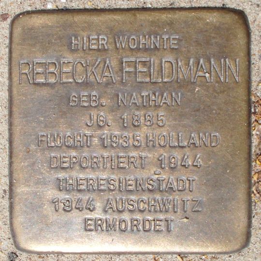 Stolperstein en memoria de Rebecka Feldmann