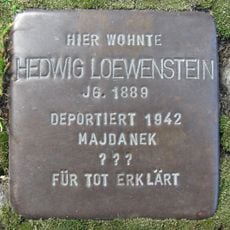 Stolperstein dedicated to Hedwig Löwenstein