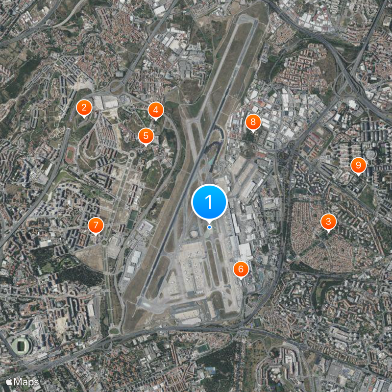 Aeropuerto de Lisboa Humberto Delgado Mapa