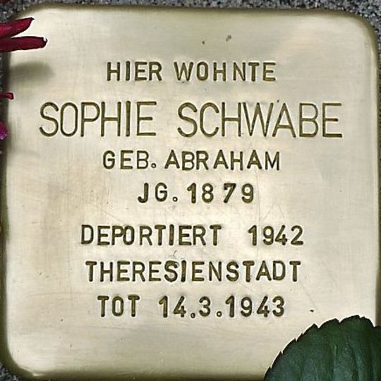 Stolperstein en memoria de Sophie Schwabe