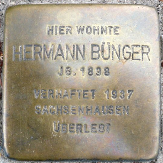Stolperstein en memoria de Hermann Bünger