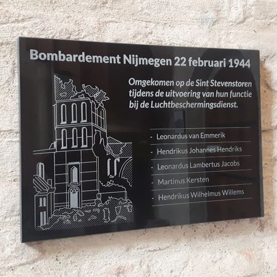 Plaquette voor omgekomen torenwachters