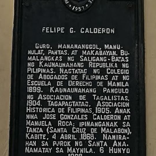 Felipe G. Calderon historical marker