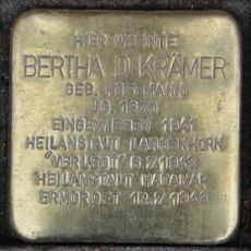Stolperstein dedicated to Bertha D. Krämer