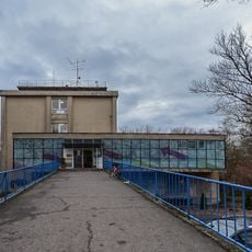 Footbridge to the school Na Hrázi 64 in Poděbrady