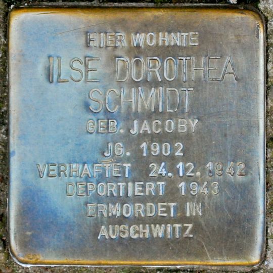 Stolperstein dedicated to Ilse Dorothea Schmidt