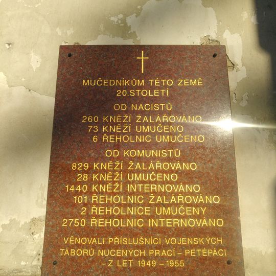 Pamětní deska umučených kněží v Praze u Karlova náměstí