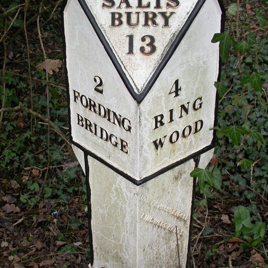 Milepost, Hucklesbrook Garage; 100m N and opp. to car sales,