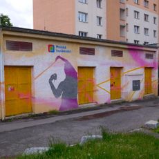 Mural on heat exchanger station in Zvonková street