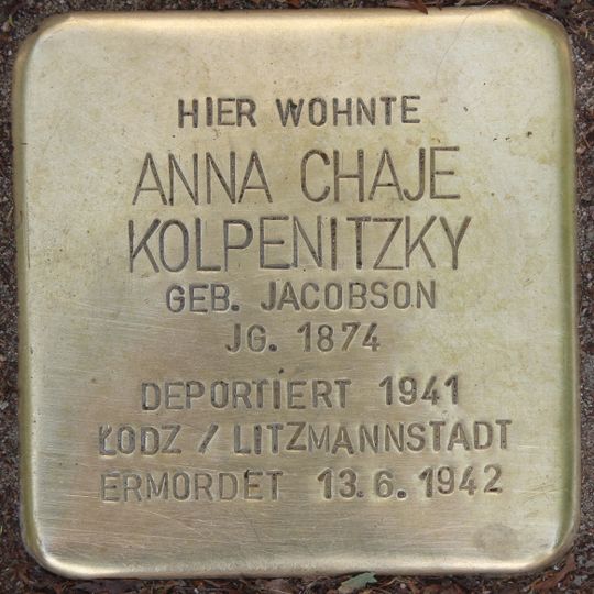 Stolperstein en memoria de Anna Chaje Kolpenitzky
