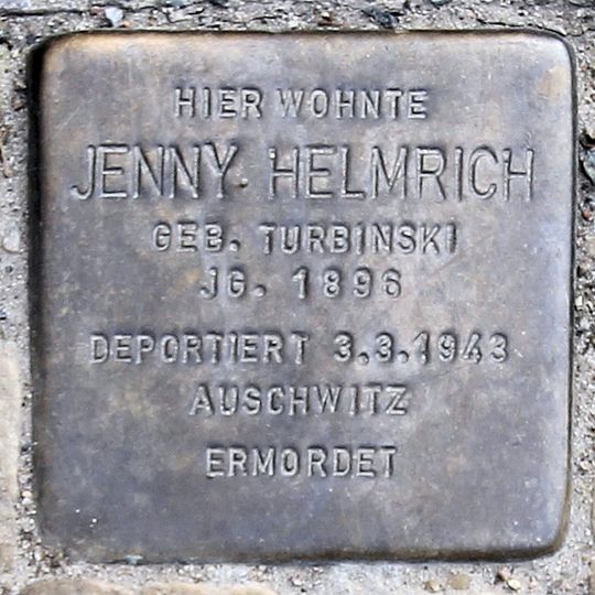 Stolperstein dedicated to Jenny Helmrich