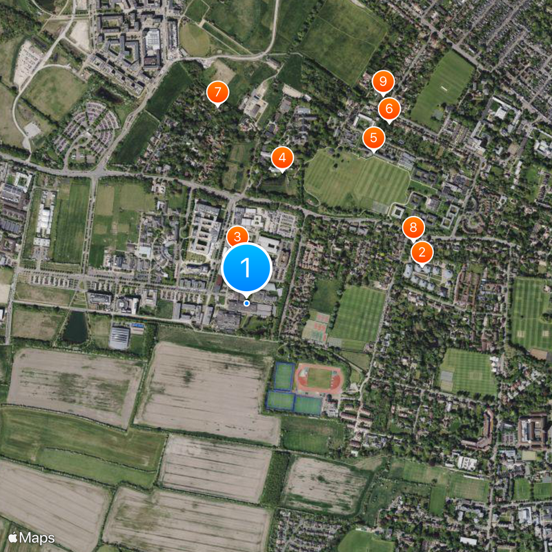Cavendish Laboratory Map