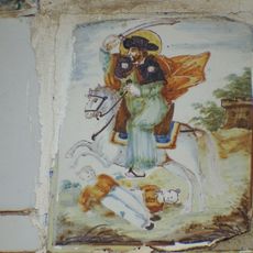 Ceramic panel of Saint James at 15 Sant Jaume square