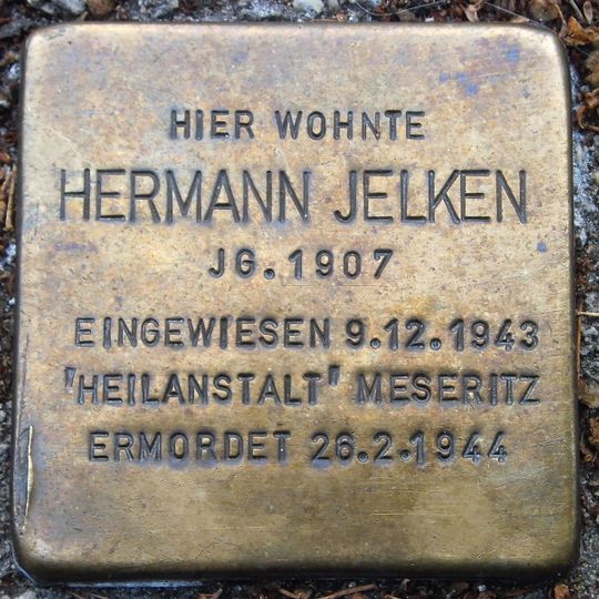 Stolperstein dedicated to Hermann Jelken