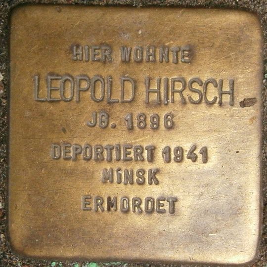 Stolperstein dedicated to Leopold Hirsch