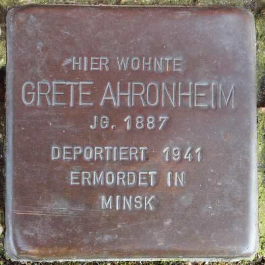 Stolperstein en memoria de Grete Ahronheim