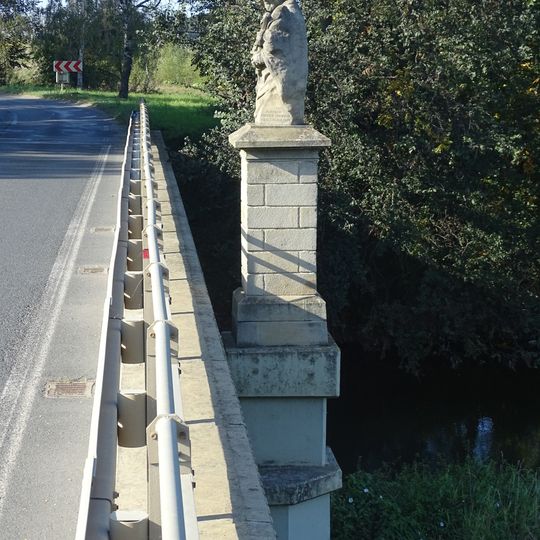 Statue of John of Nepomuk on bridge in Přeštice