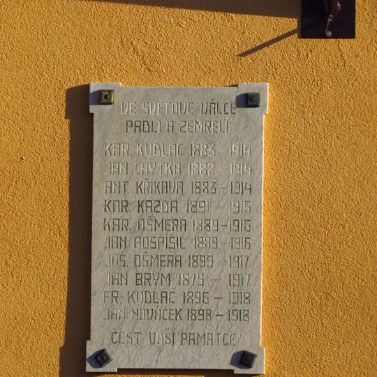 Pamětní deska obětem 1. sv. války v Kuroslepech