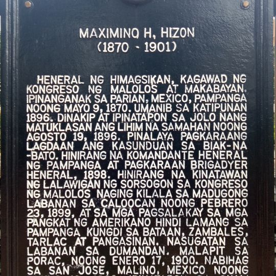 Maximino H. Hizon historical marker