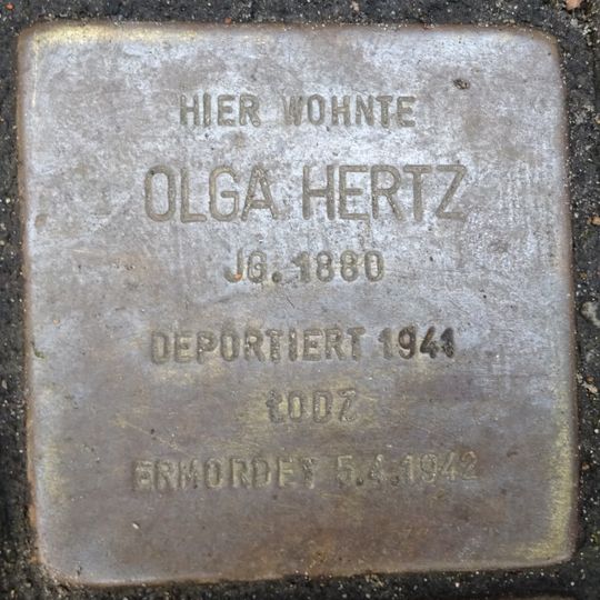 Stolperstein dedicated to Olga Hertz