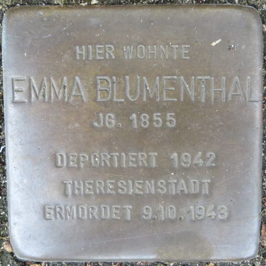 Stolperstein dedicated to Emma Blumenthal