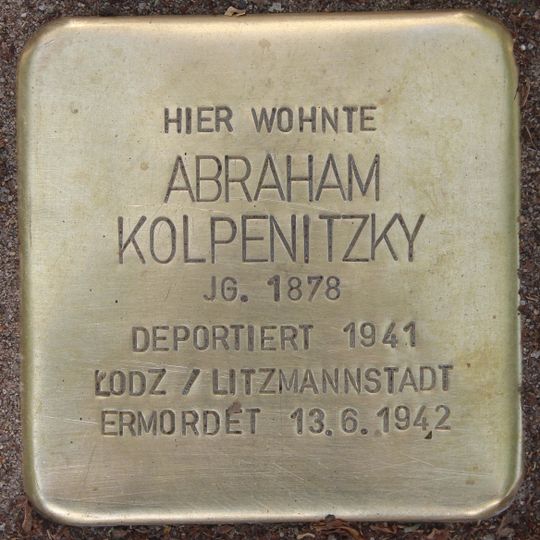 Stolperstein en memoria de Abraham Kolpenitzky