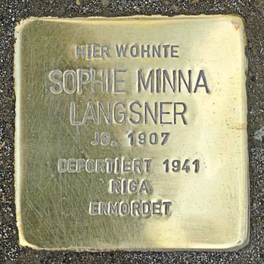 Stolperstein en memoria de Sophie Minna Langsner