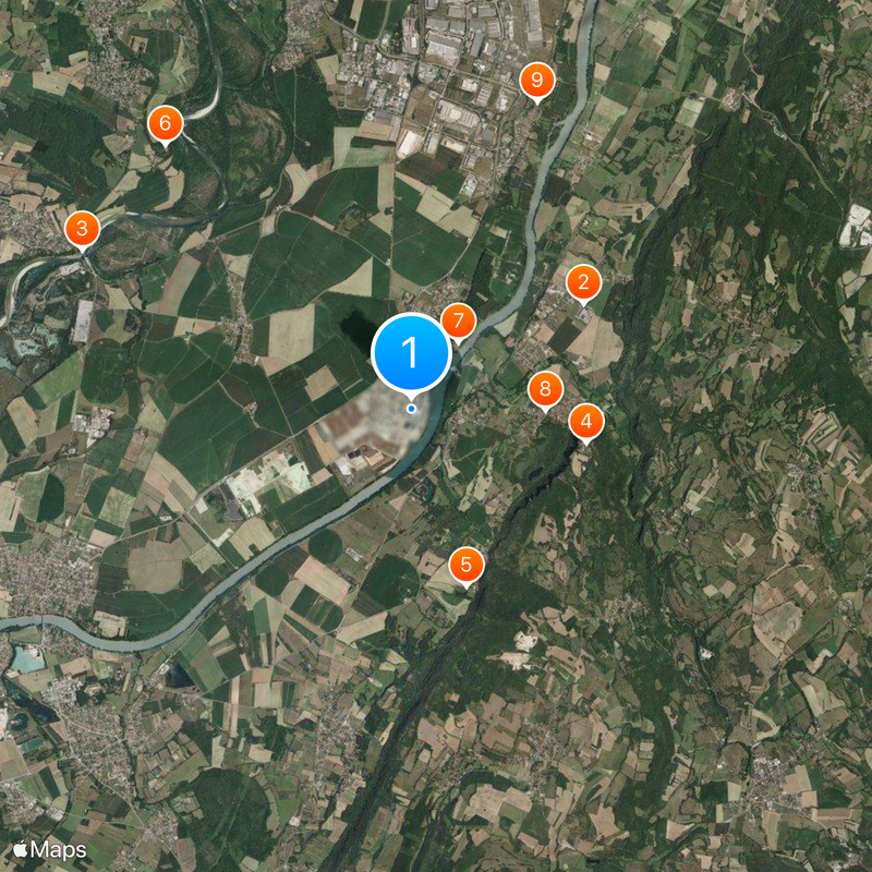 Bugey Nuclear Power Plant Map