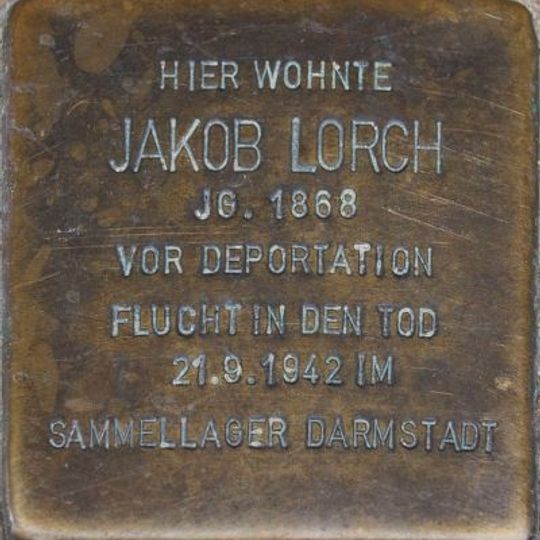 Stolperstein à la mémoire de Jakob Lorch