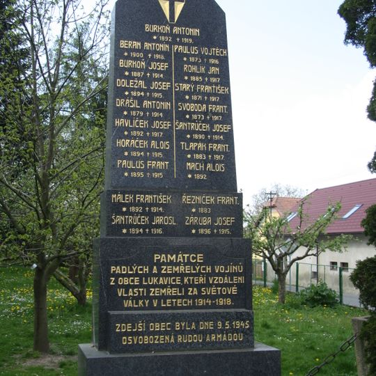 Památník obětem 1. sv. války v Lukavici