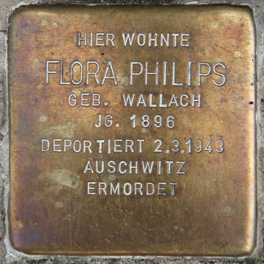 Stolperstein dedicated to Flora Philips