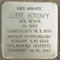 Stolperstein dedicated to Luise Borowy