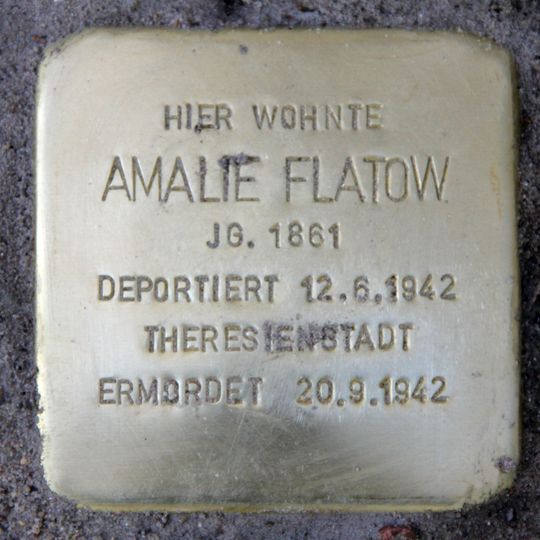 Stolperstein dedicated to Amalie Flatow
